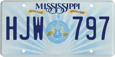 MS license plate HJW797