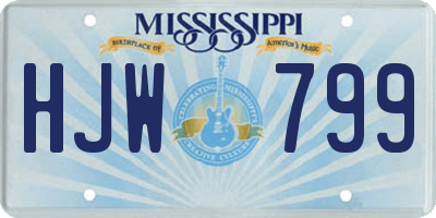MS license plate HJW799