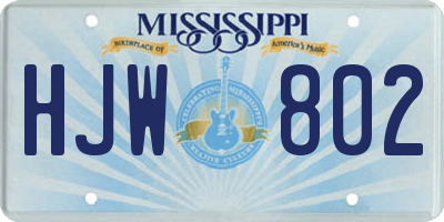 MS license plate HJW802