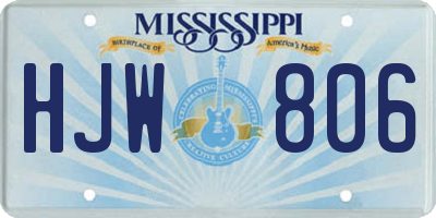 MS license plate HJW806