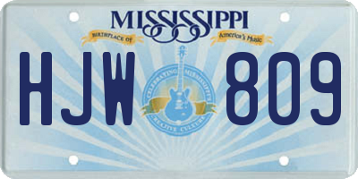 MS license plate HJW809