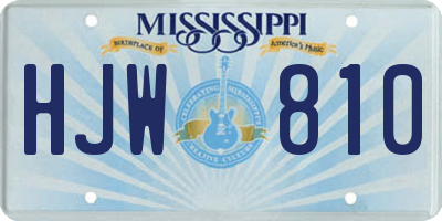 MS license plate HJW810