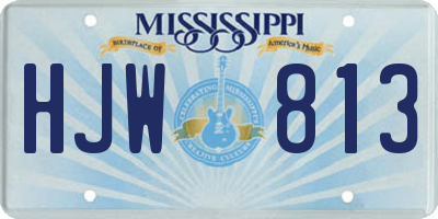 MS license plate HJW813