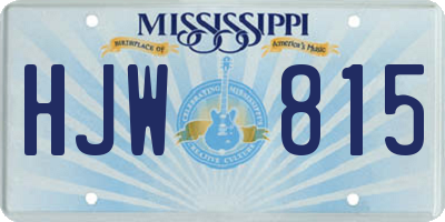 MS license plate HJW815