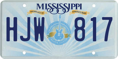 MS license plate HJW817