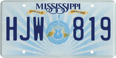 MS license plate HJW819