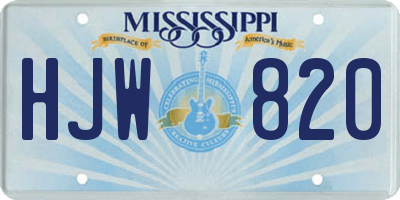 MS license plate HJW820