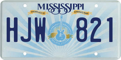 MS license plate HJW821