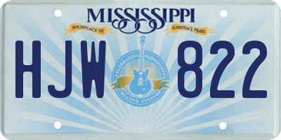 MS license plate HJW822