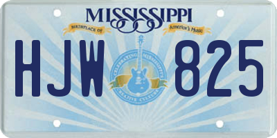 MS license plate HJW825