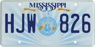 MS license plate HJW826