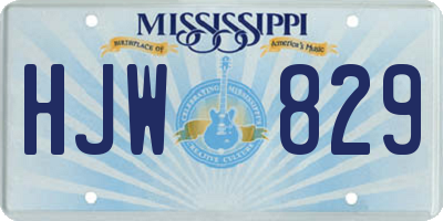 MS license plate HJW829