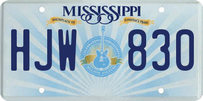 MS license plate HJW830