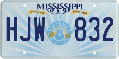 MS license plate HJW832