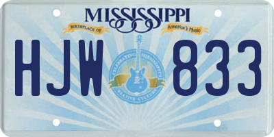 MS license plate HJW833