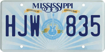 MS license plate HJW835