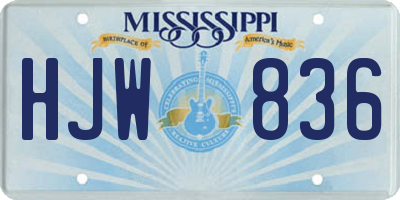 MS license plate HJW836