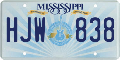 MS license plate HJW838