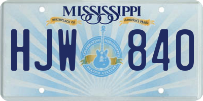 MS license plate HJW840