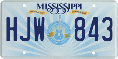 MS license plate HJW843