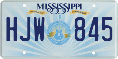 MS license plate HJW845