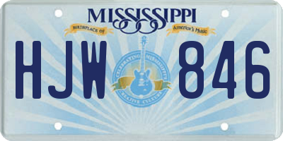 MS license plate HJW846