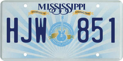 MS license plate HJW851