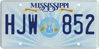 MS license plate HJW852