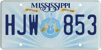 MS license plate HJW853