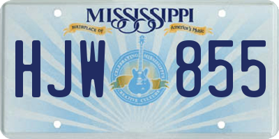 MS license plate HJW855