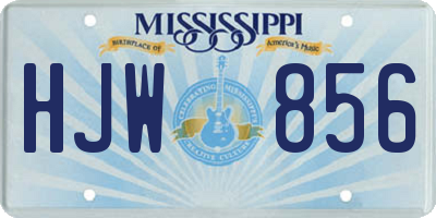 MS license plate HJW856
