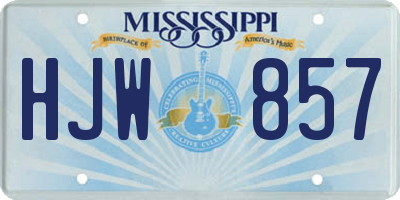 MS license plate HJW857