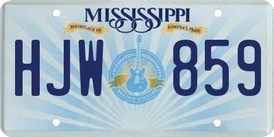 MS license plate HJW859