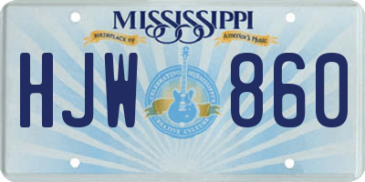 MS license plate HJW860