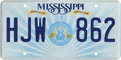 MS license plate HJW862