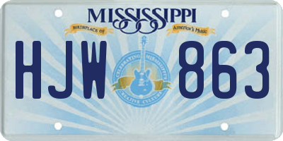 MS license plate HJW863