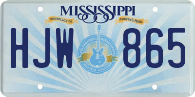 MS license plate HJW865