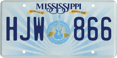 MS license plate HJW866