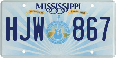 MS license plate HJW867