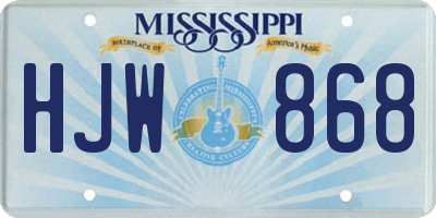 MS license plate HJW868