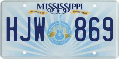 MS license plate HJW869