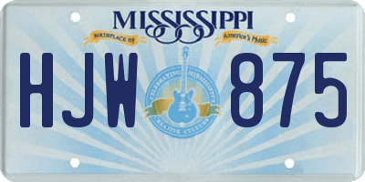 MS license plate HJW875