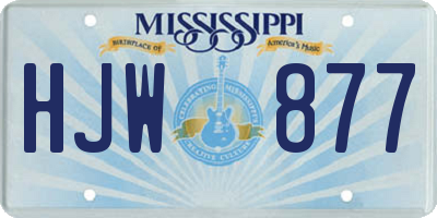 MS license plate HJW877