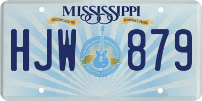 MS license plate HJW879