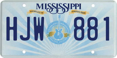 MS license plate HJW881