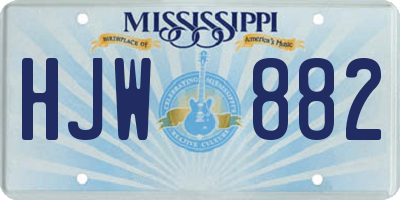 MS license plate HJW882