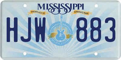 MS license plate HJW883