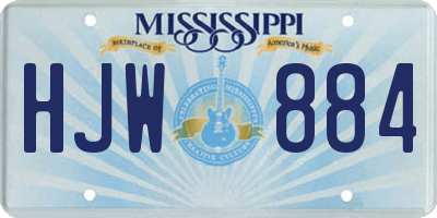 MS license plate HJW884