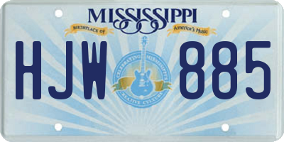 MS license plate HJW885
