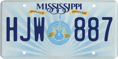 MS license plate HJW887